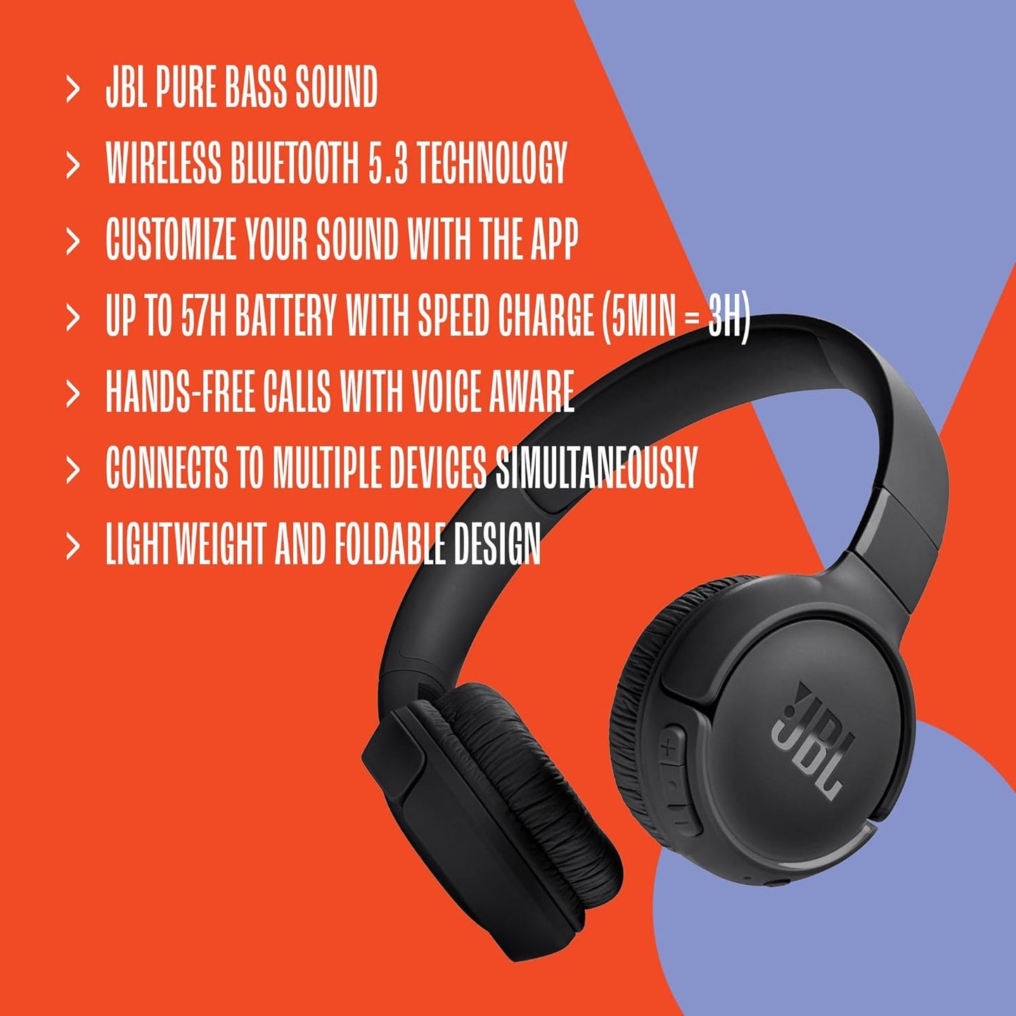 JBL Tune 520BT Wireless Bluetooth On-Ear Headphones