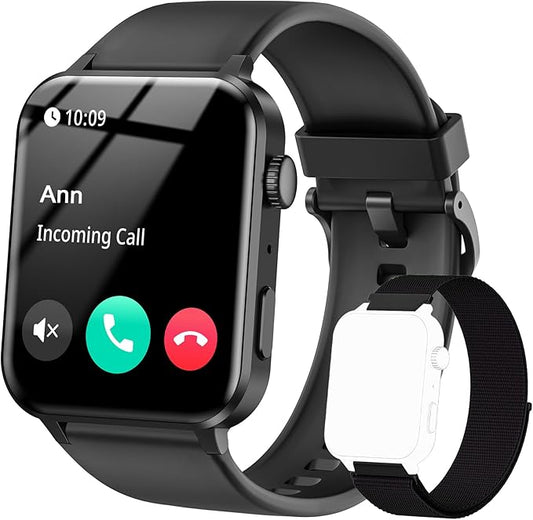 IOWODO SMARTWATCH MEN 1.85 HD BLUETOOTH CALL FITNESS TRACKER SLEEP HEART RATE MONITOR IP68 WATERPROOF
