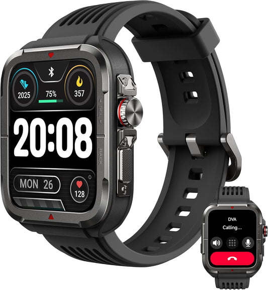 SKG R8 Military Smartwatch – Alexa on Wrist, Rugged IP68, 100+ Sports Modes