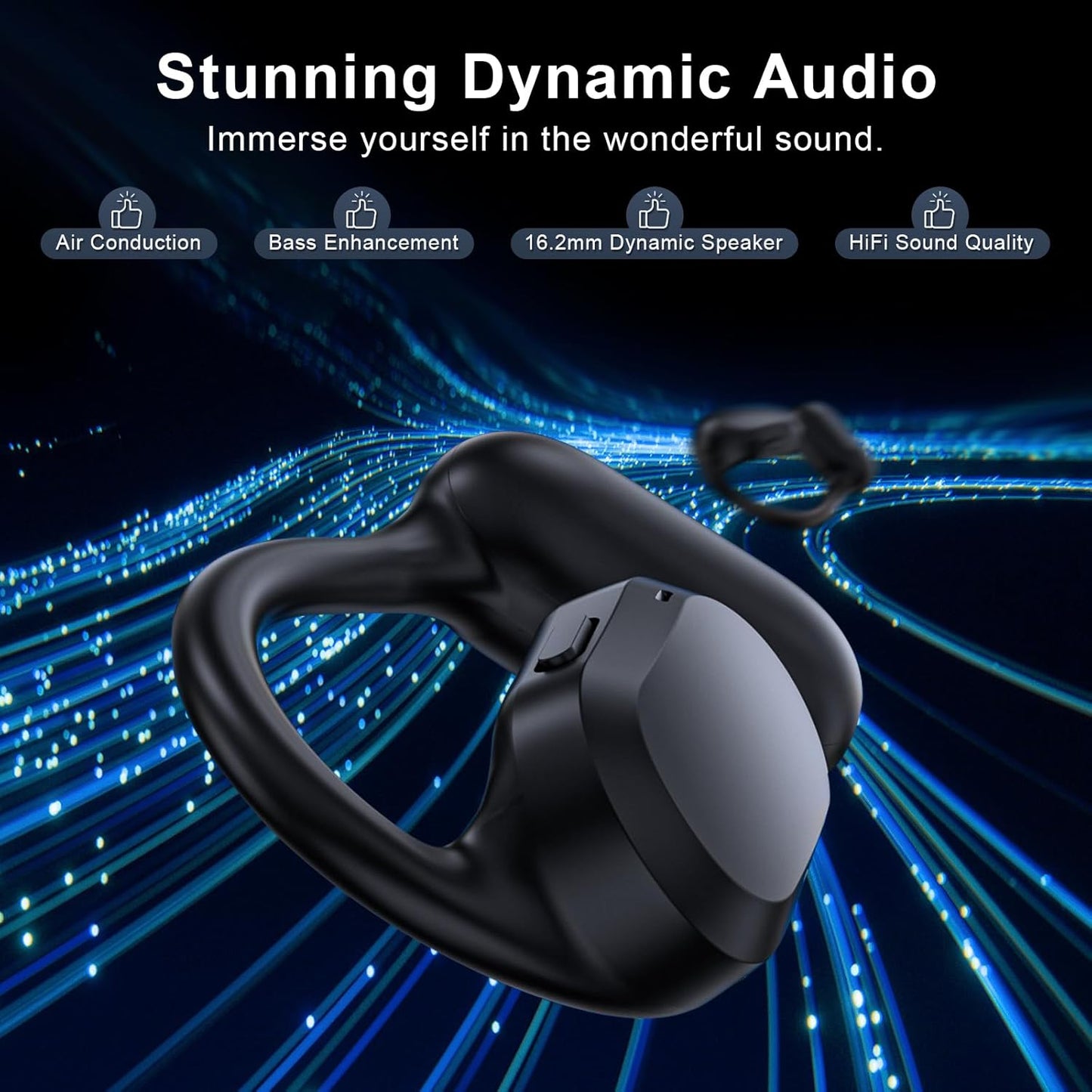 TTQ Open-Ear IPX7 Waterproof Bluetooth 5.3 Earbuds