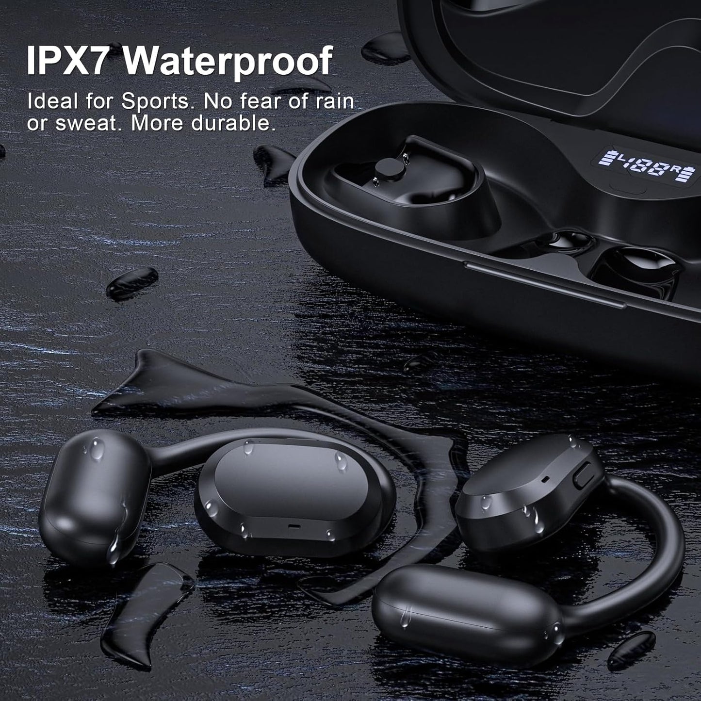 TTQ Open-Ear IPX7 Waterproof Bluetooth 5.3 Earbuds