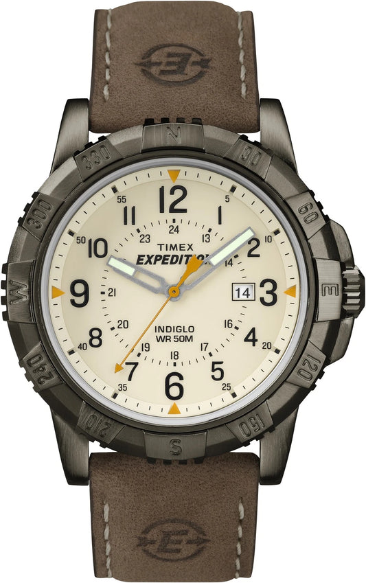 Timex T49990 Men's Expedition Rugged Field Watch with Leather Band